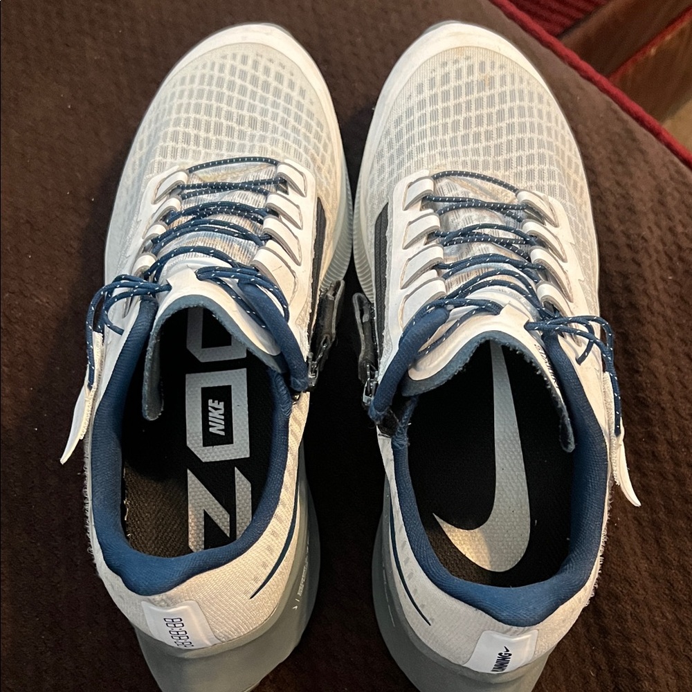 Nike White and Blue Athletic Shoes